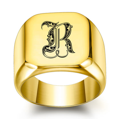 Klassisk Noble Initial Ring | Guld
