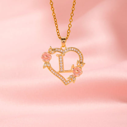 Blomstercharme Initial Halskæde | Guld