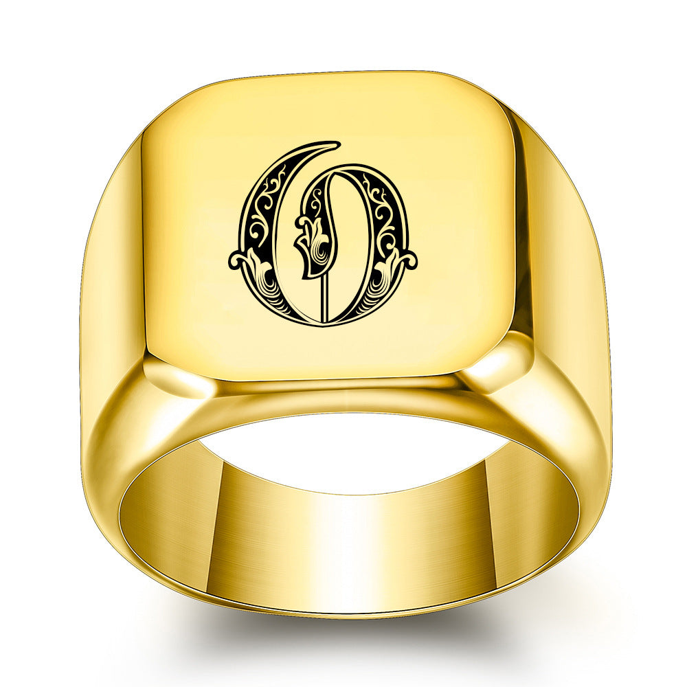 Klassisk Noble Initial Ring | Guld