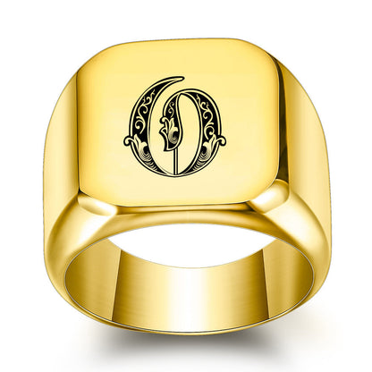 Klassisk Noble Initial Ring | Guld