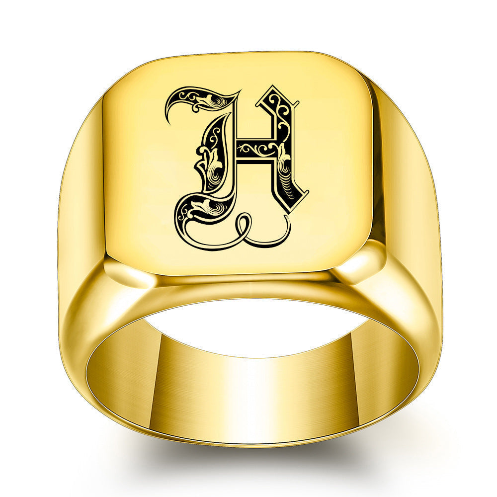 Klassisk Noble Initial Ring | Guld