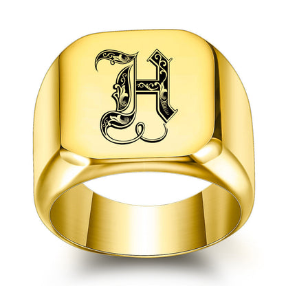 Klassisk Noble Initial Ring | Guld