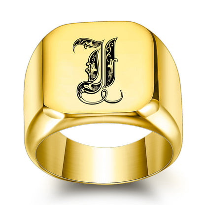 Klassisk Noble Initial Ring | Guld