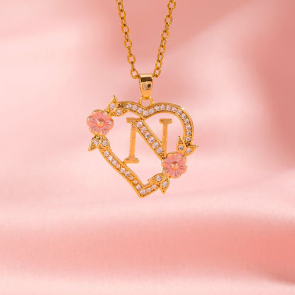 Blomstercharme Initial Halskæde | Guld
