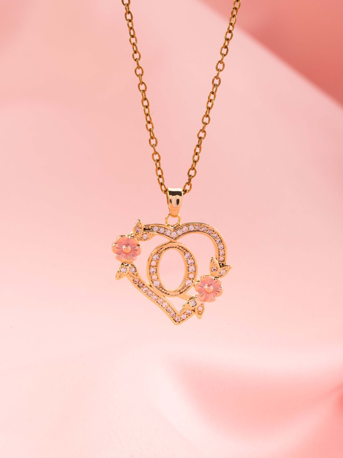 Blomstercharme Initial Halskæde | Guld