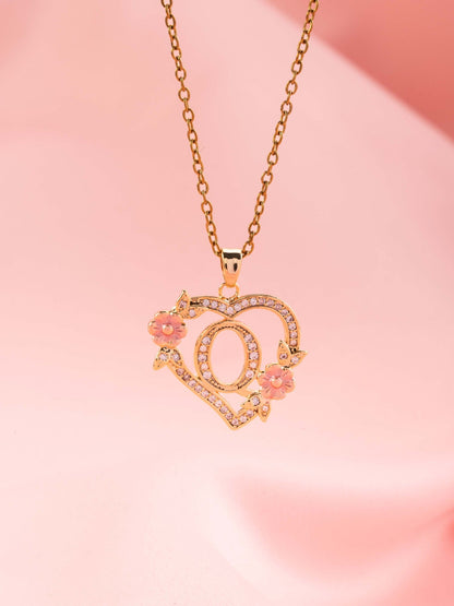 Blomstercharme Initial Halskæde | Guld