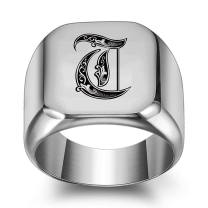 Klassisk Noble Initial Ring | Hvidguld