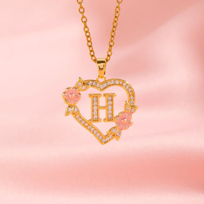 Blomstercharme Initial Halskæde | Guld