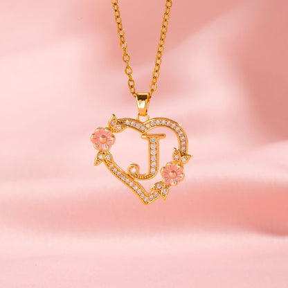 Blomstercharme Initial Halskæde | Guld