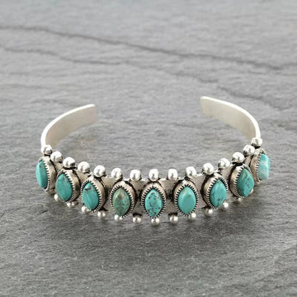 Azmira Turkis Cuff Armbånd | Hvidguld