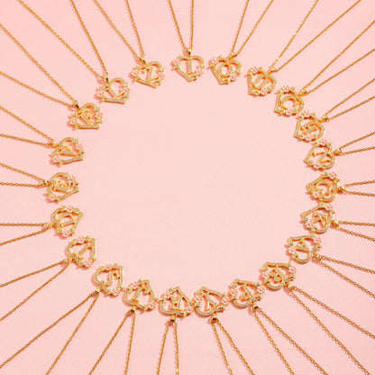 Blomstercharme Initial Halskæde | Guld