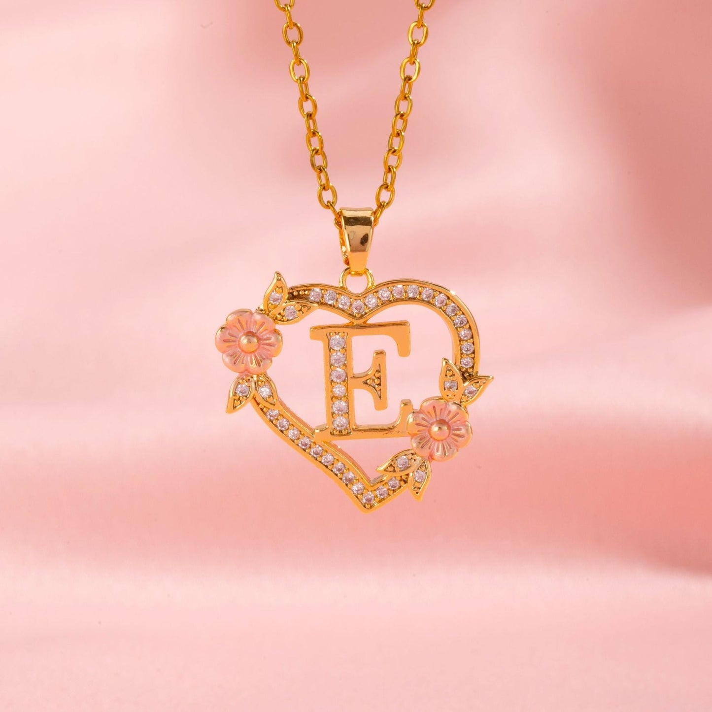 Blomstercharme Initial Halskæde | Guld