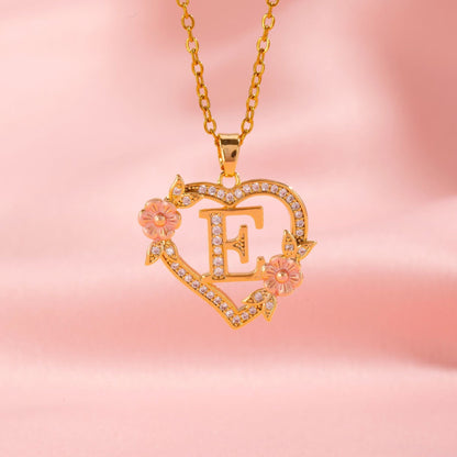 Blomstercharme Initial Halskæde | Guld