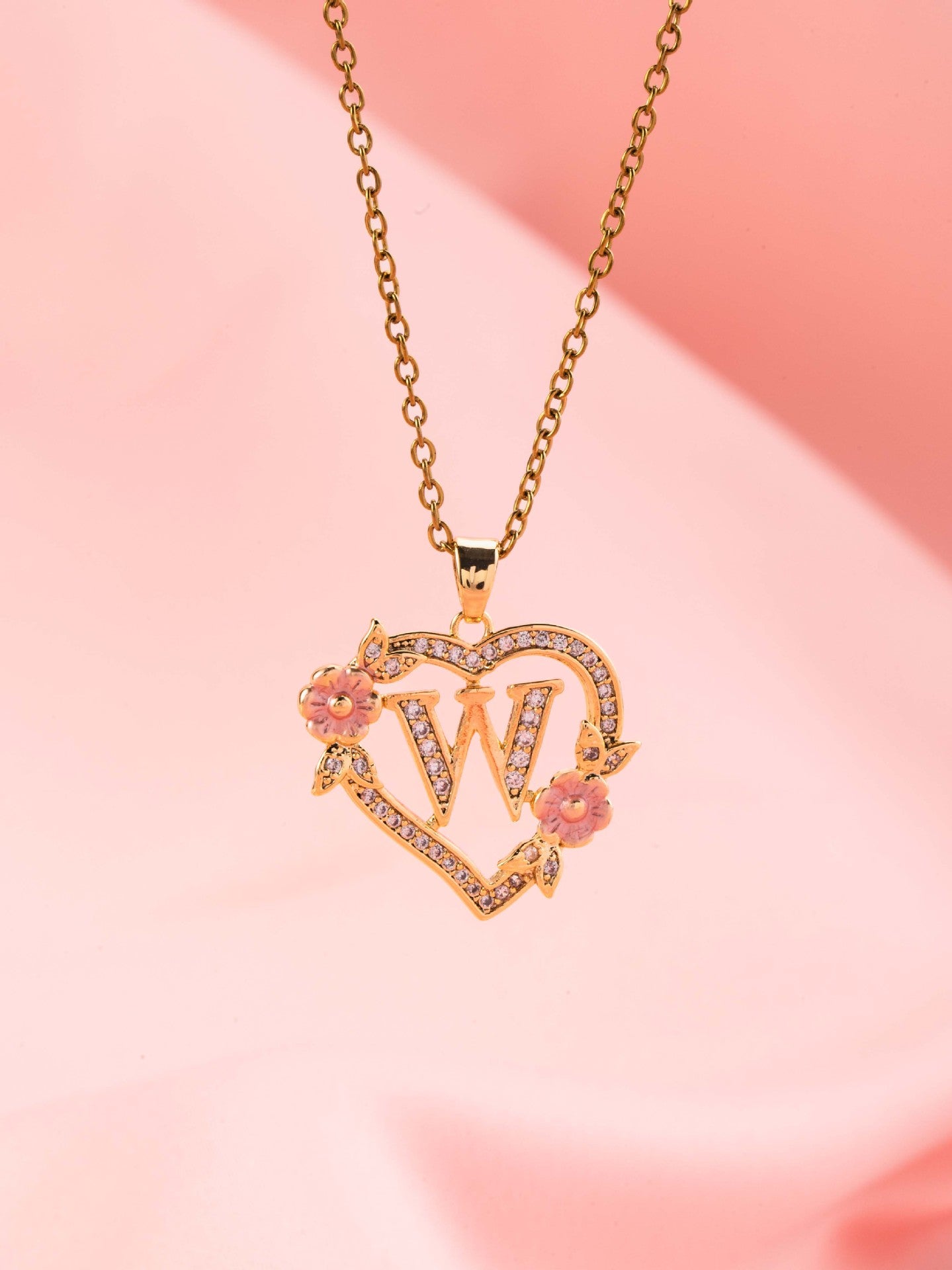 Blomstercharme Initial Halskæde | Guld