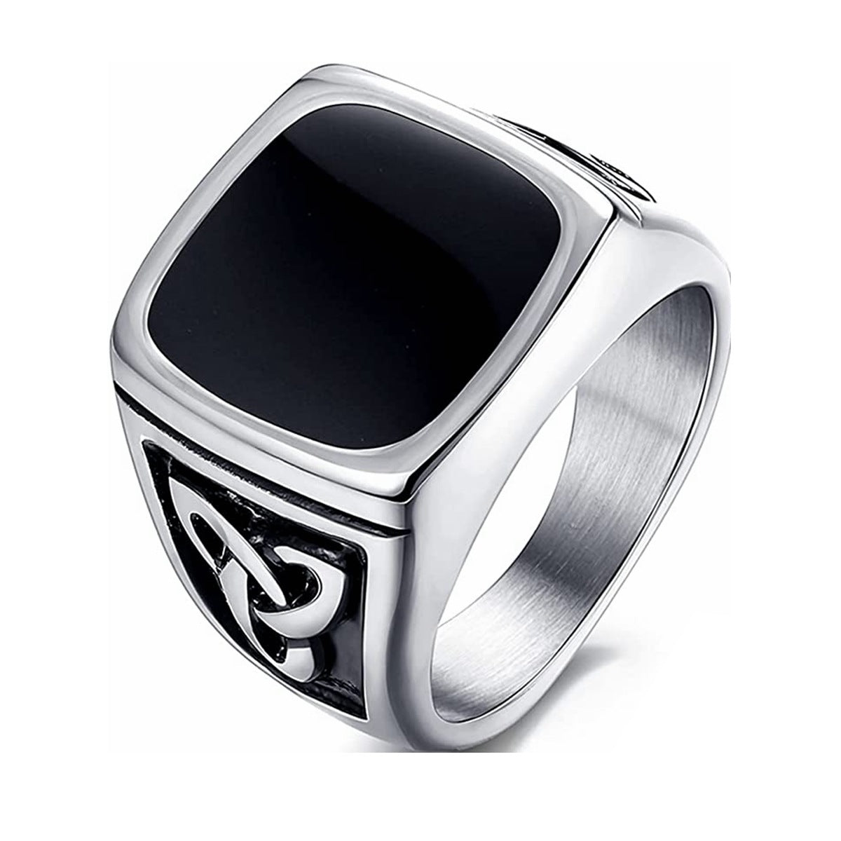 Sort Onyx Signetring | Hvidguld