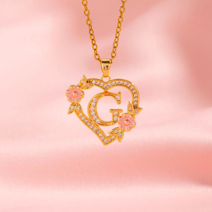 Blomstercharme Initial Halskæde | Guld