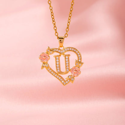 Blomstercharme Initial Halskæde | Guld
