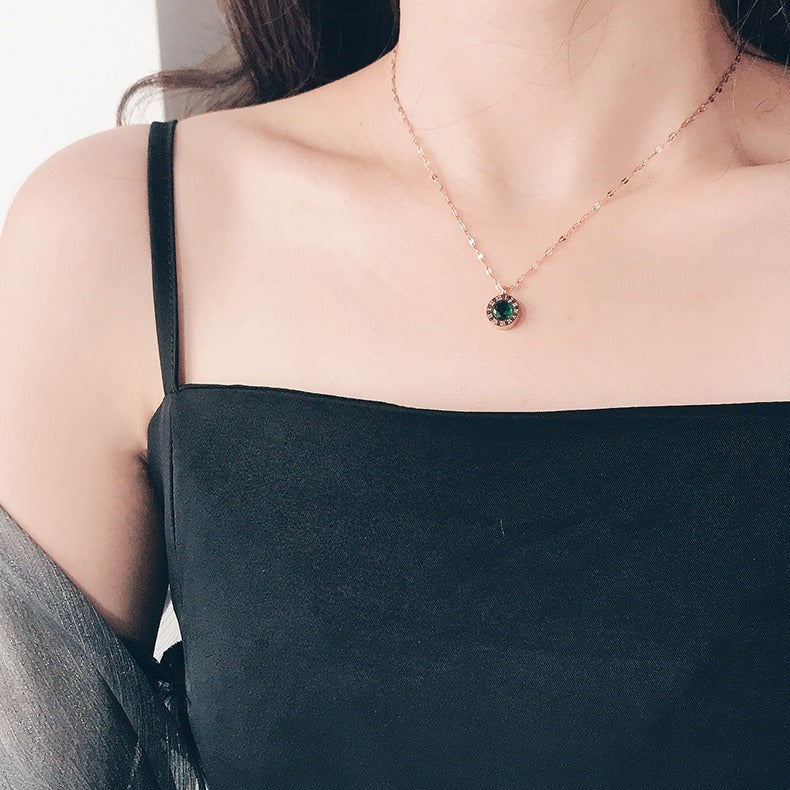 Smaragd Urskive Halskæde | Guld