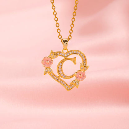 Blomstercharme Initial Halskæde | Guld