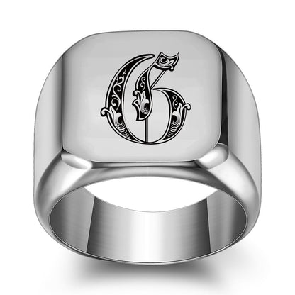 Klassisk Noble Initial Ring | Hvidguld