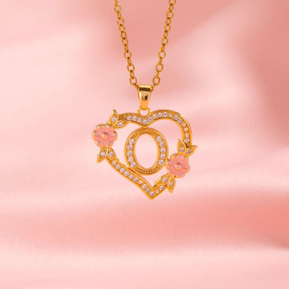 Blomstercharme Initial Halskæde | Guld