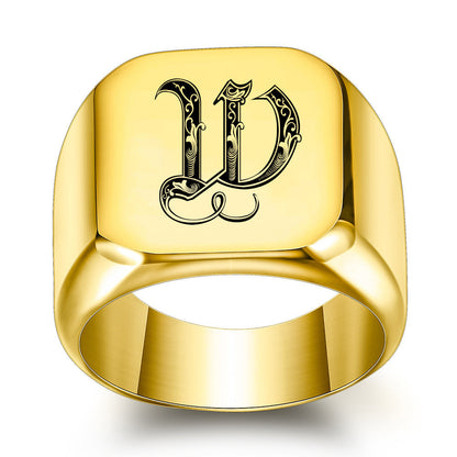 Klassisk Noble Initial Ring | Guld