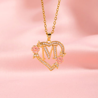 Blomstercharme Initial Halskæde | Guld