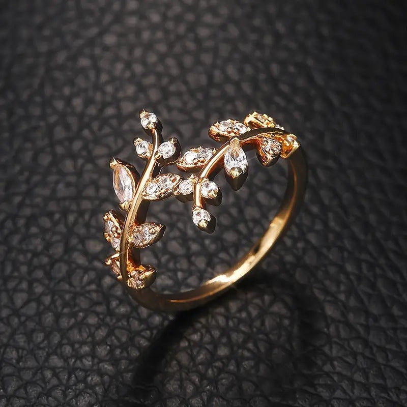 Elegant Vinstok Guld Ring | Guld