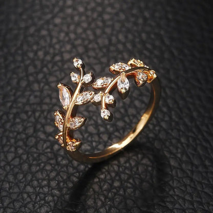 Elegant Vinstok Guld Ring | Guld