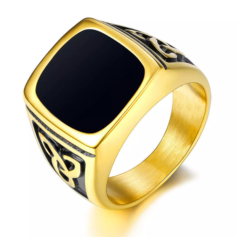 Sort Onyx Signetring | Hvidguld
