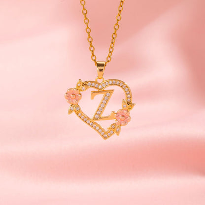 Blomstercharme Initial Halskæde | Guld