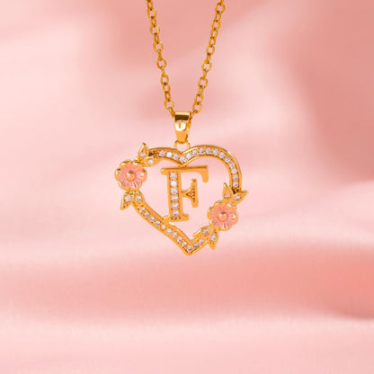 Blomstercharme Initial Halskæde | Guld