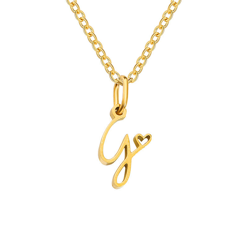 Halskæde med Hjerteinitial | Guld