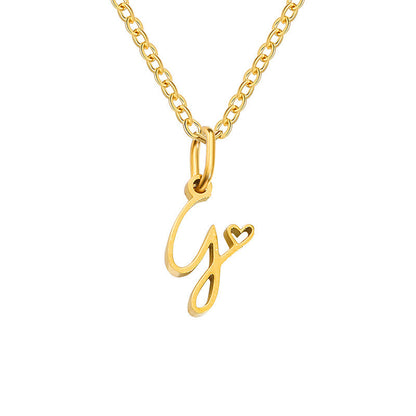 Halskæde med Hjerteinitial | Guld