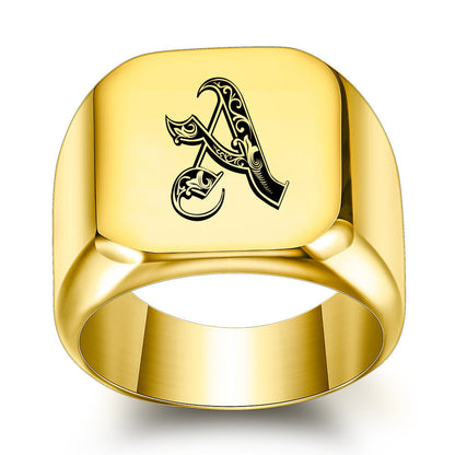Klassisk Noble Initial Ring | Guld