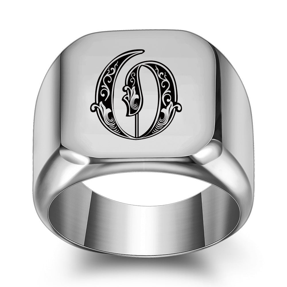Klassisk Noble Initial Ring | Hvidguld