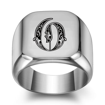 Klassisk Noble Initial Ring | Hvidguld
