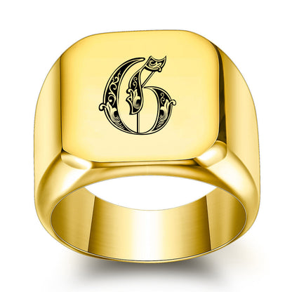 Klassisk Noble Initial Ring | Guld