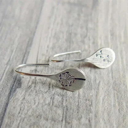 Dandelion Leaf Earrings made of 925 Silver