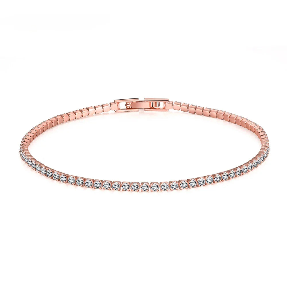 Soleil Tennisarmbånd | 18 karat guld, moissanit, justerbar længde