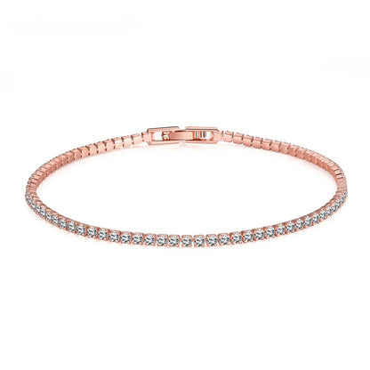 Soleil Tennisarmbånd | 18 karat guld, moissanit, justerbar længde