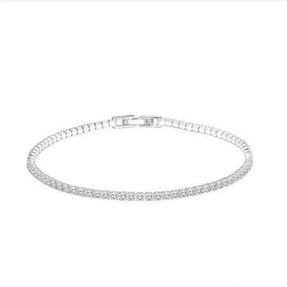 Soleil Tennisarmbånd | 18 karat guld, moissanit, justerbar længde