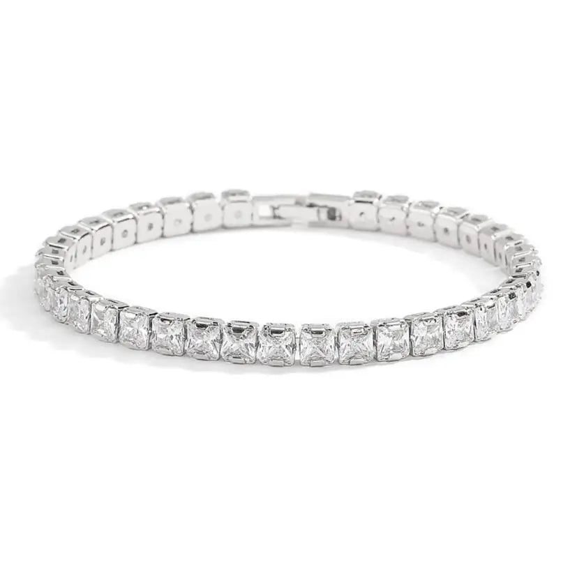 Soleil Tennisarmbånd | 18 karat guld, moissanit, justerbar længde