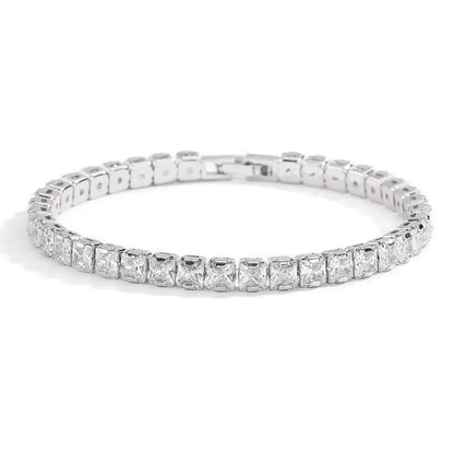 Soleil Tennisarmbånd | 18 karat guld, moissanit, justerbar længde