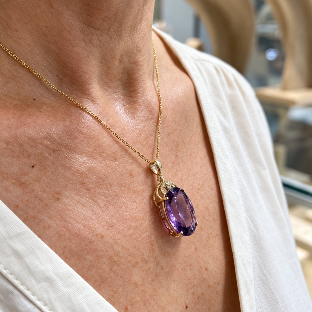 Amethyst Imperial Oval Halskæde