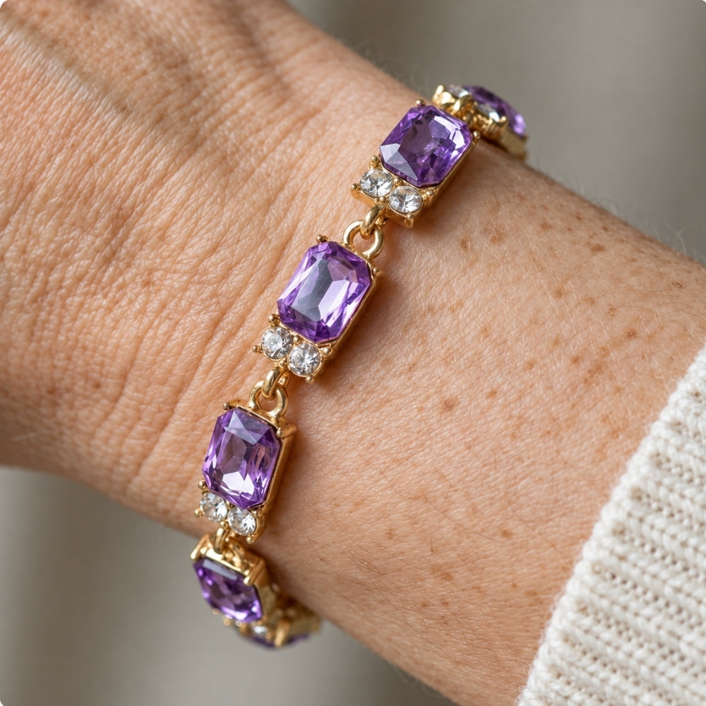 Valleria Amethyst Charm Armbånd
