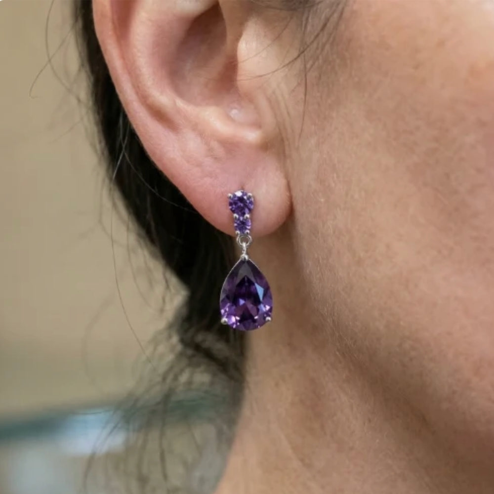 Amethyst Dråbeøreringe