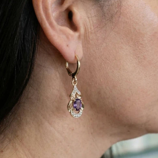Måneskin Amethyst Dråbeøreringe