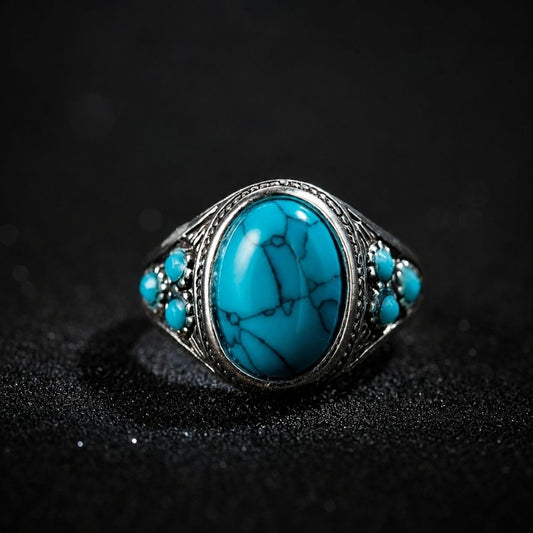 Nomad Blå Sten Hvidguld Ring