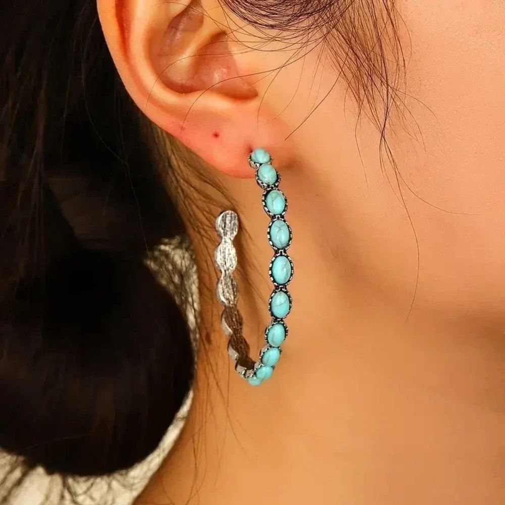 Vintage Bohemske Turquoise Cirkelsmykker